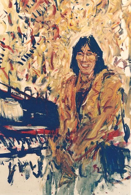 LYDIA GALANDA, Pianistin, Öl auf Leinen, 120 x 80 cm